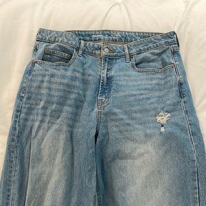 Old Navy Raw Hem High Rise Wide Leg Jeans